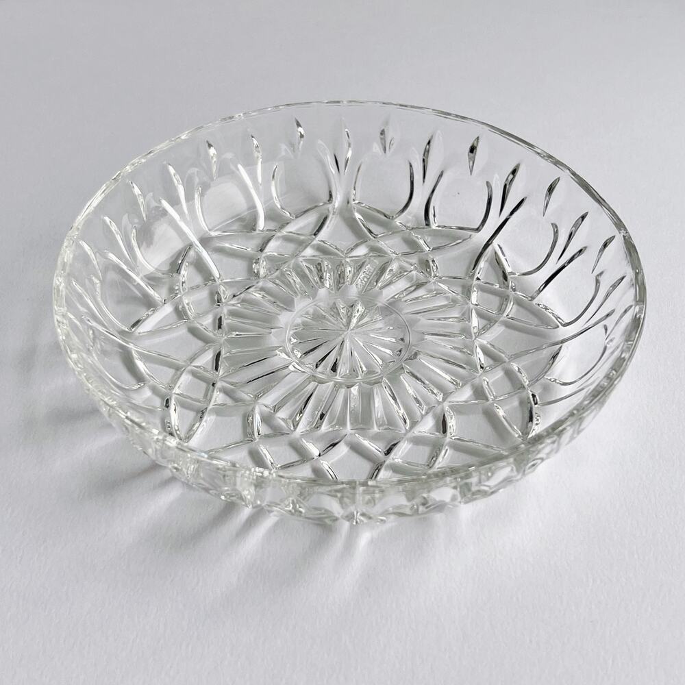 Vintage Thick Brilliant Clear Cut Trinket Dish by Vereco, Made in France